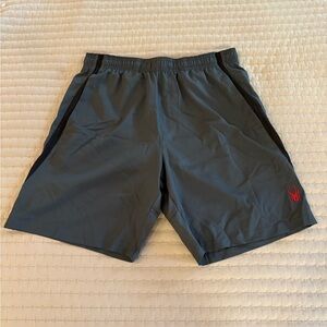 Spyder Men's Charcoal and Black Athletic Shorts